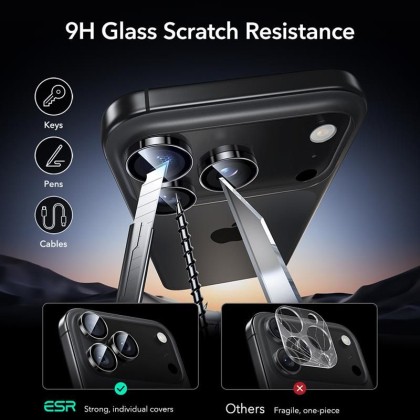 OSŁONA NA APARAT ESR ARMORITE CAMERA PROTECTOR IPHONE 14 PRO / PRO MAX / 15 PRO / PRO MAX / 16 PRO / PRO MAX / 17 PRO / PRO MAX BLACK