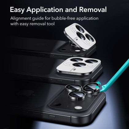 OSŁONA NA APARAT ESR ARMORITE CAMERA PROTECTOR IPHONE 14 PRO / PRO MAX / 15 PRO / PRO MAX / 16 PRO / PRO MAX / 17 PRO / PRO MAX BLACK