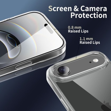 Хибриден кейс за iPhone 17 Air от Tech-Protect Flexair Hybrid - Clear