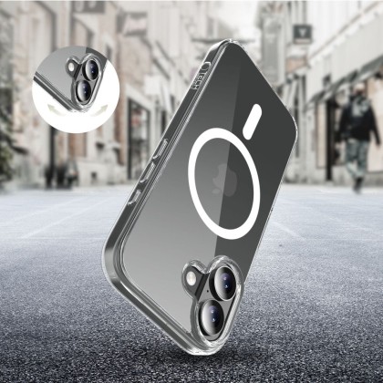 Хибриден кейс с MagSafe за iPhone 17 от Tech-Protect Flexair Hybrid - Clear