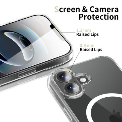 Хибриден кейс с MagSafe за iPhone 17 от Tech-Protect Flexair Hybrid - Clear