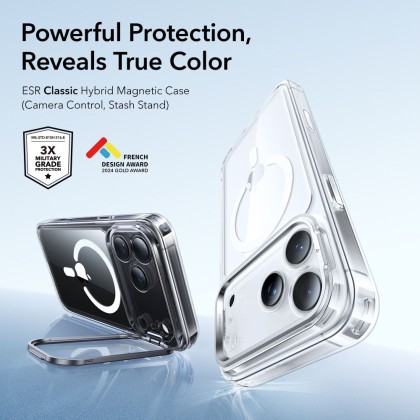 ESR CLASSIC HYBRID KICKSTAND MAGSAFE IPHONE 17 PRO CLEAR