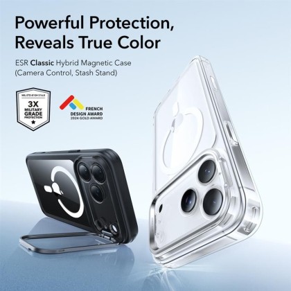 ESR CLASSIC HYBRID KICKSTAND MAGSAFE IPHONE 17 PRO MAX CLEAR/BLACK