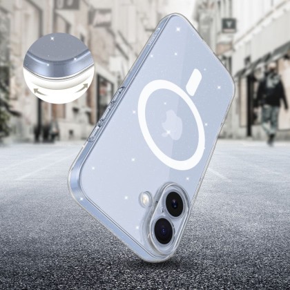 Силиконов кейс с MagSafe за iPhone 17 от Tech-Protect FlexAir - Glitter