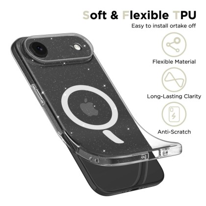 Силиконов кейс с MagSafe за iPhone 17 Air от Tech-Protect FlexAir - Glitter