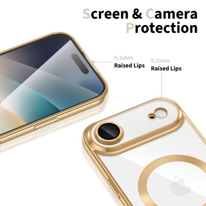 Твърд кейс с MagSafe и протектор за камерата на iPhone 17 Air от Tech-Protect MagFlex - Shiny Gold