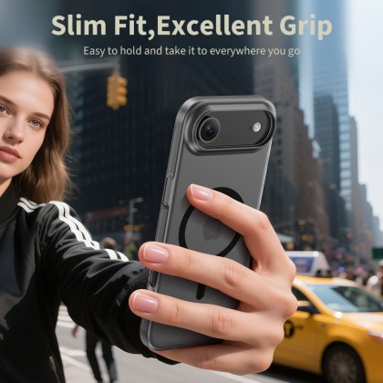 Тънък кейс с MagSafe за iPhone 17 Air от Tech-Protect MagSlim - Matte Black