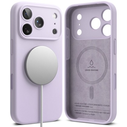 Силиконов кейс с MagSafe за iPhone 17 Pro Max от Ringke Silicone Magnetic - Light Purple