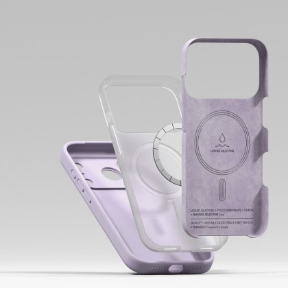 Силиконов кейс с MagSafe за iPhone 17 Pro Max от Ringke Silicone Magnetic - Light Purple