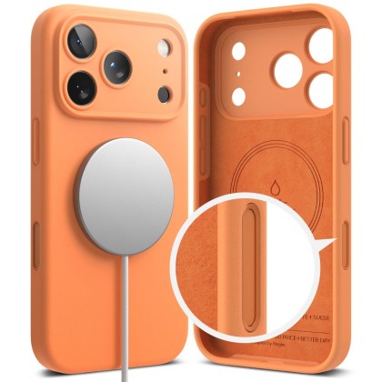 Силиконов кейс с MagSafe за iPhone 17 Pro Max от Ringke Silicone Magnetic - Tangerine