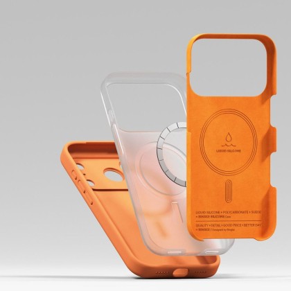 Силиконов кейс с MagSafe за iPhone 17 Pro Max от Ringke Silicone Magnetic - Tangerine