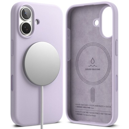 Силиконов кейс с MagSafe за iPhone 17 от Ringke Silicone Magnetic - Light Purple
