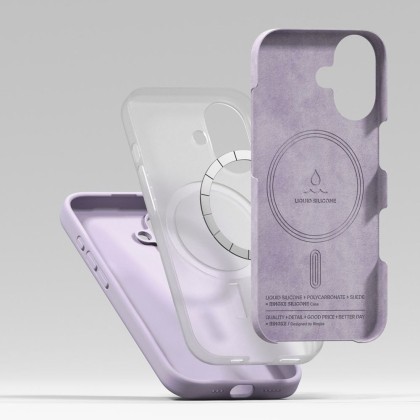 Силиконов кейс с MagSafe за iPhone 17 от Ringke Silicone Magnetic - Light Purple