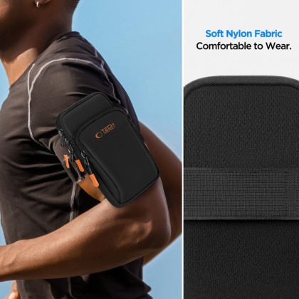 TECH-PROTECT M7 UNIVERSAL SPORT ARMBAND BLACK/ORANGE
