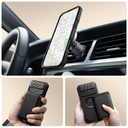 360 градусов калъф с MagSafe за iPhone 17 Air от Tech-Protect Kevlar - Black