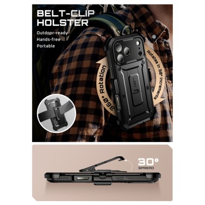 360 градусов калъф за iPhone 17 Pro Supcase Unicorn Beetle Pro - Black
