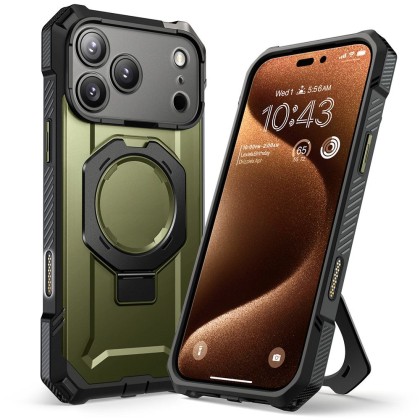 Удароустойчив кейс с MagSafe и стойка за iPhone 17 Pro от Supcase UB Grip Mag - Guldan