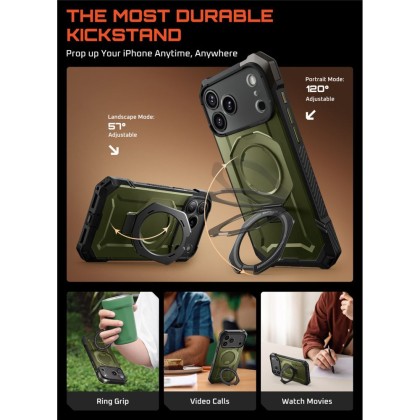 Удароустойчив кейс с MagSafe и стойка за iPhone 17 Pro от Supcase UB Grip Mag - Guldan
