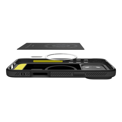 Удароустойчив кейс с MagSafe за iPhone 17 Pro Max от Spigen Rugged Armor Mag - Matte Black