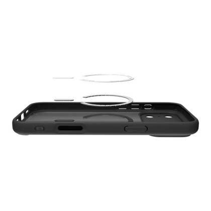 Удароустойчив кейс с MagSafe пръстен за iPhone 17 Pro от Spigen Ultra Hybrid Mag - Frost Black