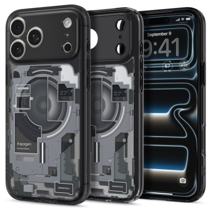 Удароустойчив кейс с MagSafe за iPhone 17 Pro от Spigen Ultra Hybrid - Zero One Black