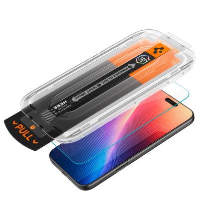 SZKŁO HARTOWANE SPIGEN GLAS.TR ”EZ FIT PRO” IPHONE 16 PRO / 17 / 17 PRO CLEAR