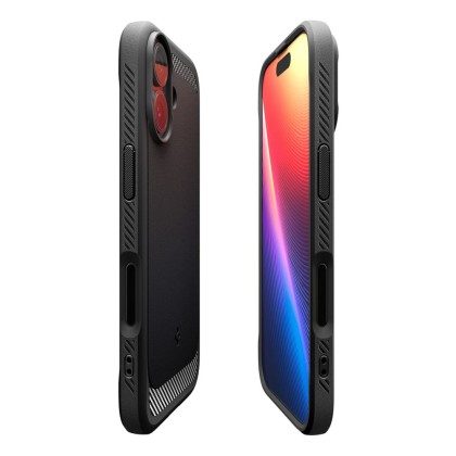 Удароустойчив кейс с MagSafe за iPhone 17 от Spigen Rugged Armor Mag - Matte Black