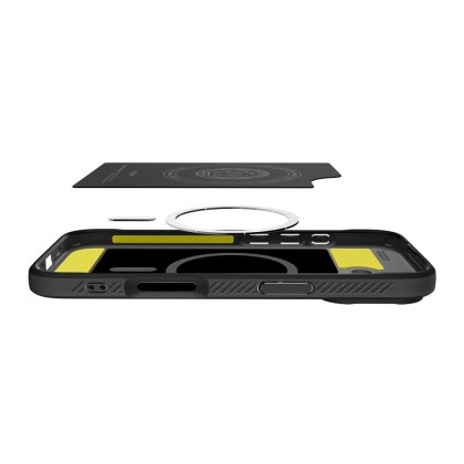 Удароустойчив кейс с MagSafe за iPhone 17 от Spigen Rugged Armor Mag - Matte Black