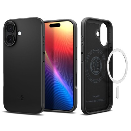 Тънък кейс с MagSafe за iPhone 17 от Spigen Thin Fit Mag - Black