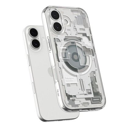 Удароустойчив кейс с MagSafe за iPhone 17 от Spigen Ultra Hybrid - Zero One Natural Titanium