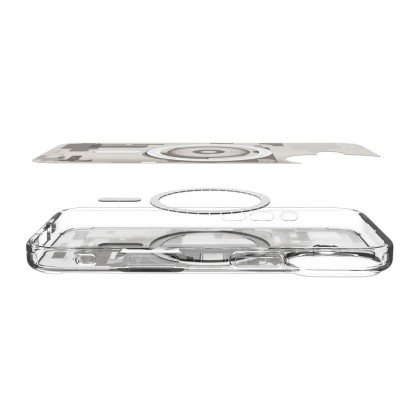 Удароустойчив кейс с MagSafe за iPhone 17 от Spigen Ultra Hybrid - Zero One Natural Titanium