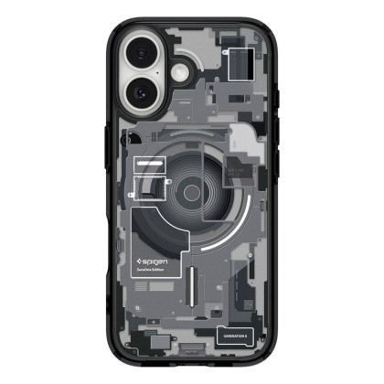 Удароустойчив кейс с MagSafe за iPhone 17 от Spigen Ultra Hybrid - Zero One Black