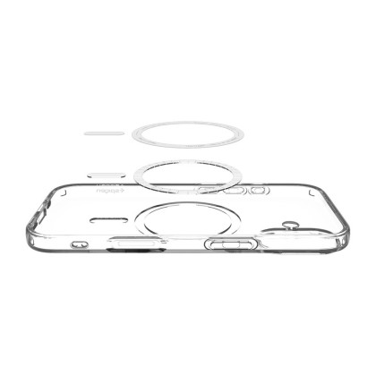 Удароустойчив кейс с MagSafe за iPhone 17 от Spigen Liquid Crystal Mag - Clear/White