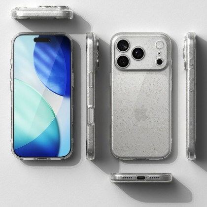 Тънък силиконов кейс за iPhone 17 Pro от Ringke Air - Glitter Clear