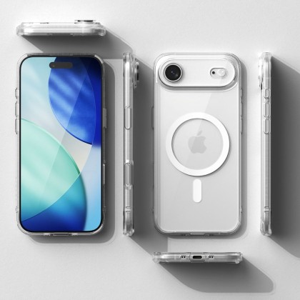Удароустойчив твърд кейс с MagSafe за iPhone Air от Ringke Fusion Magnetic - Clear