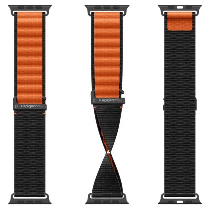 SPIGEN WBF1 BAND APPLE WATCH 8 / 9 / 10 / 11 / SE / ULTRA (44 / 45 / 46 / 49 MM) BLACK/ORANGE