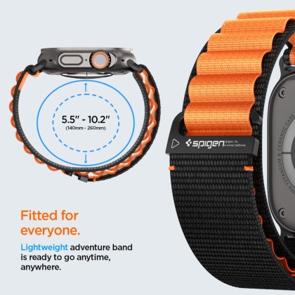 SPIGEN WBF1 BAND APPLE WATCH 8 / 9 / 10 / 11 / SE / ULTRA (44 / 45 / 46 / 49 MM) BLACK/ORANGE