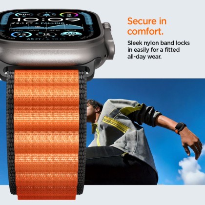 SPIGEN WBF1 BAND APPLE WATCH 8 / 9 / 10 / 11 / SE / ULTRA (44 / 45 / 46 / 49 MM) BLACK/ORANGE