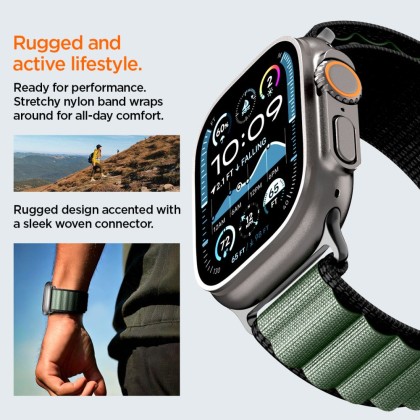 SPIGEN WBF1 BAND APPLE WATCH 8 / 9 / 10 / 11 / SE / ULTRA (44 / 45 / 46 / 49 MM) BLACK/GREEN
