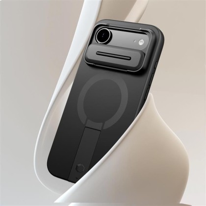 Удароустойчив кейс с MagSafe и капак на камерата за iPhone Air от Tech Protect Kevlar Aura - Черен
