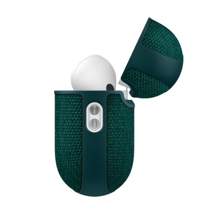 Твърд, текстилен калъф за Apple AirPods Pro 3 от Spigen Urban Fit - Midnight Green