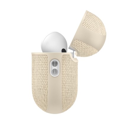 Твърд, текстилен калъф за Apple AirPods Pro 3 от Spigen Urban Fit - Dune Beige