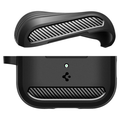 Удароустойчив силиконов калъф за Apple AirPods Pro 3 от Spigen Rugged Armor - Matte Black