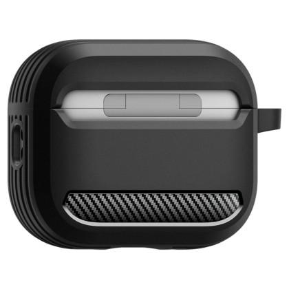 Удароустойчив силиконов калъф за Apple AirPods Pro 3 от Spigen Rugged Armor - Matte Black