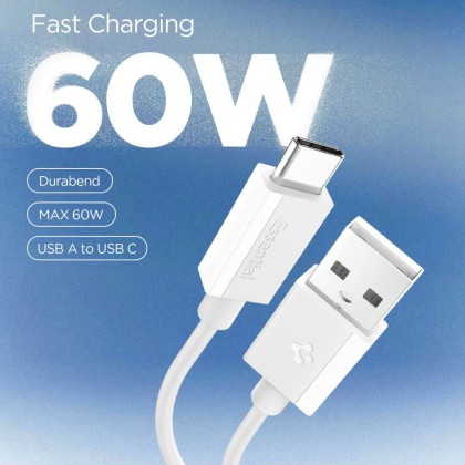 SPIGEN EB6010AC ESSENTIAL TYPE-C CABLE 60W 100CM WHITE