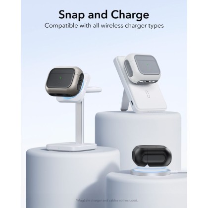 360 градусов калъф за слушалки с MagSafe за Apple AirPods Pro 3 от ESR Orbit Halolock - White