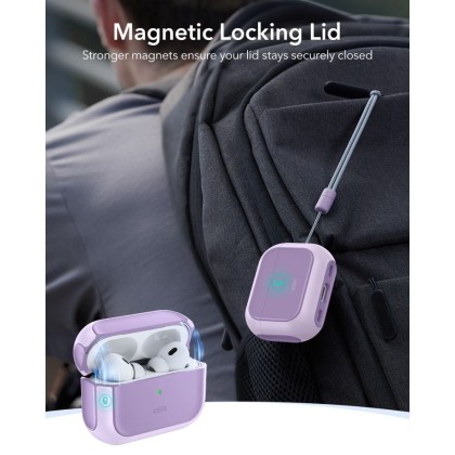 360 градусов калъф за слушалки с MagSafe за Apple AirPods Pro 3 от ESR Orbit Halolock - Lavender