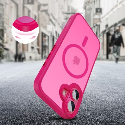 Твърд кейс с MagSafe пръстен за iPhone 16 от Tech-Protect MagMat - Blazing Pink