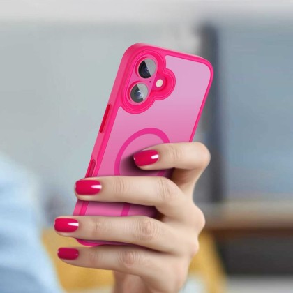 Твърд кейс с MagSafe пръстен за iPhone 16 от Tech-Protect MagMat - Blazing Pink