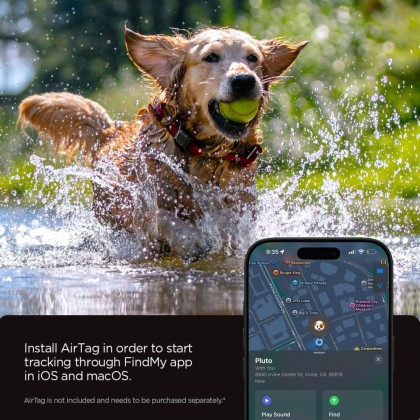 SPIGEN TOUGH ARMOR APPLE AIRTAG FOR PET COLLAR BLACK